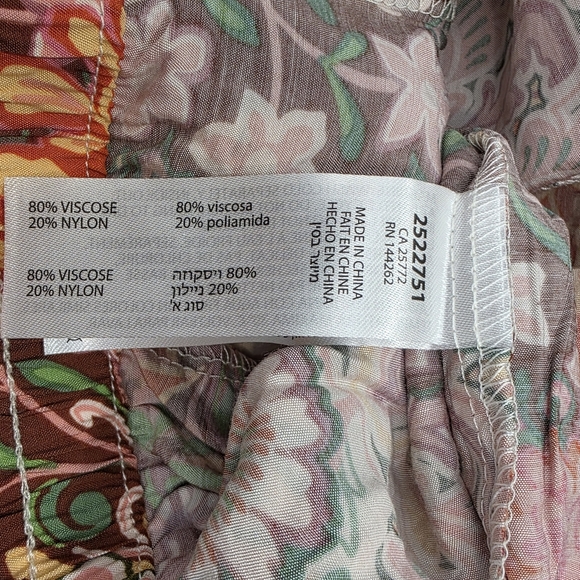 DEX Retro Floral Wide Leg Pants 70s Soft Girl Medallion Print Size Small NWT - Picture 9 of 10